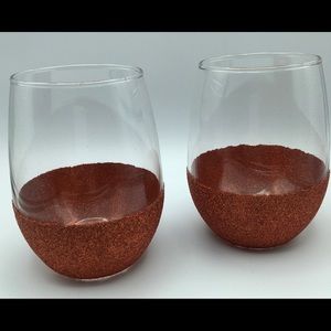 Two New Glitter Stemless Wine Glasses